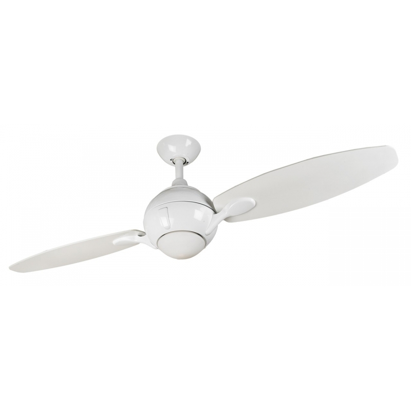 Propeller White Ceiling Fan With Light Remote Control By Fantasia