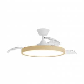 Bombay Estilo M Natural Wood with transparent blades and LED light by Sulion